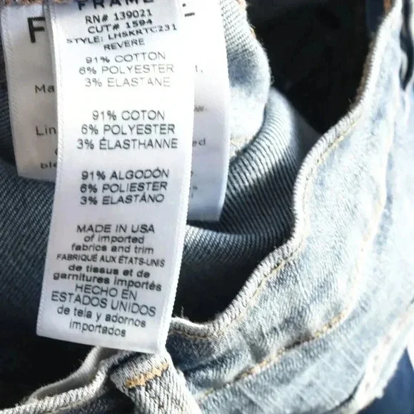Frame Le High Skinny Jeans in Revere Blue Released Factory Hem 24 - Picture 5 of 6